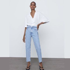 Zara Mom Fit Jeans Light Blue Color - Size 4